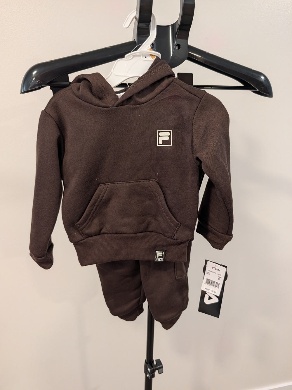 Fila Kids Brown 2 Piece Hooded Sweats With Classic Logo